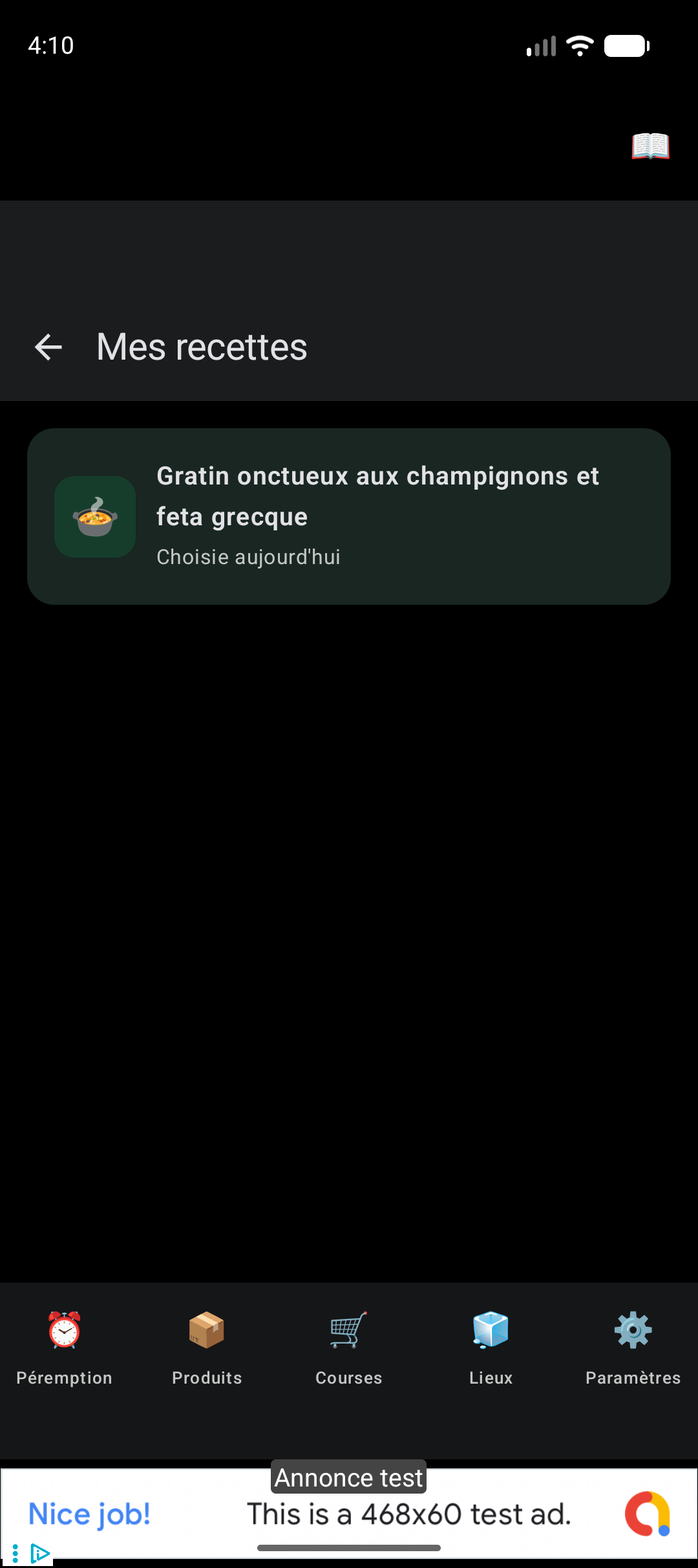 Mes Recettes & Bouton Global 📖