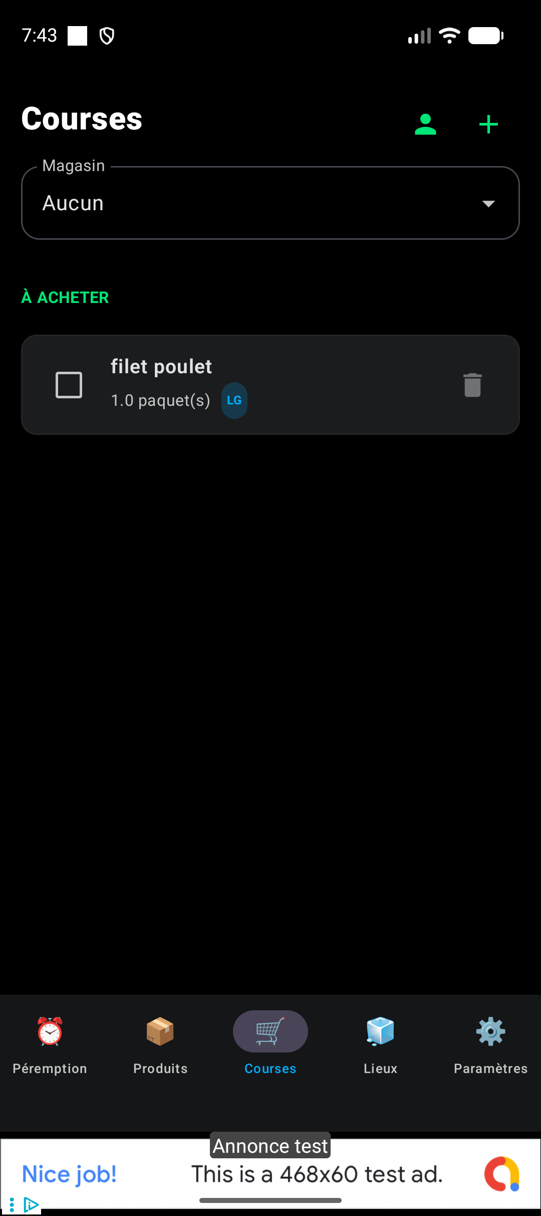 Liste de courses